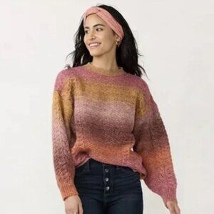 Women's LC Lauren Conrad Cable-Knit Mockneck Sweater Dusk Ombre